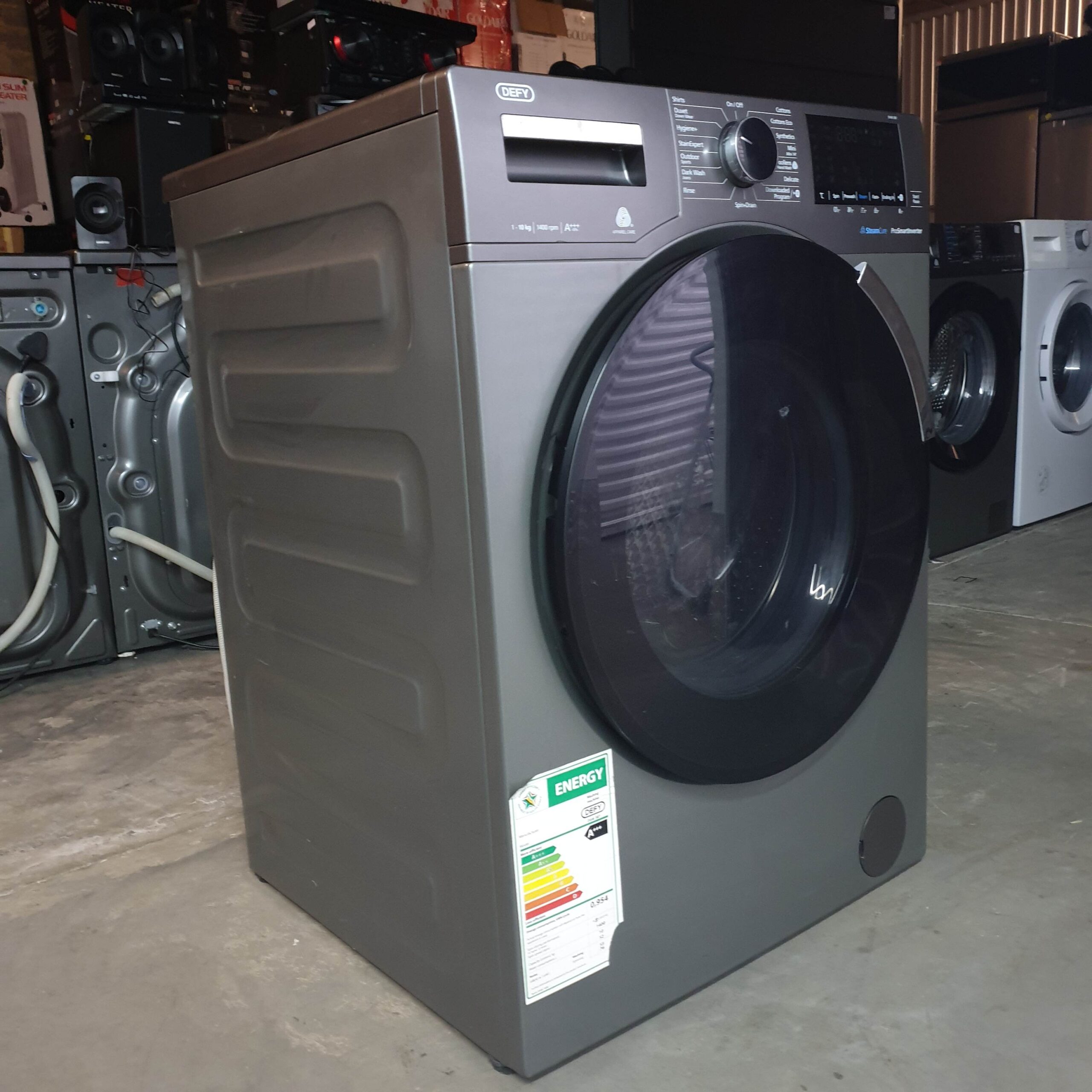 10kg front loader manhattan grey washing machine