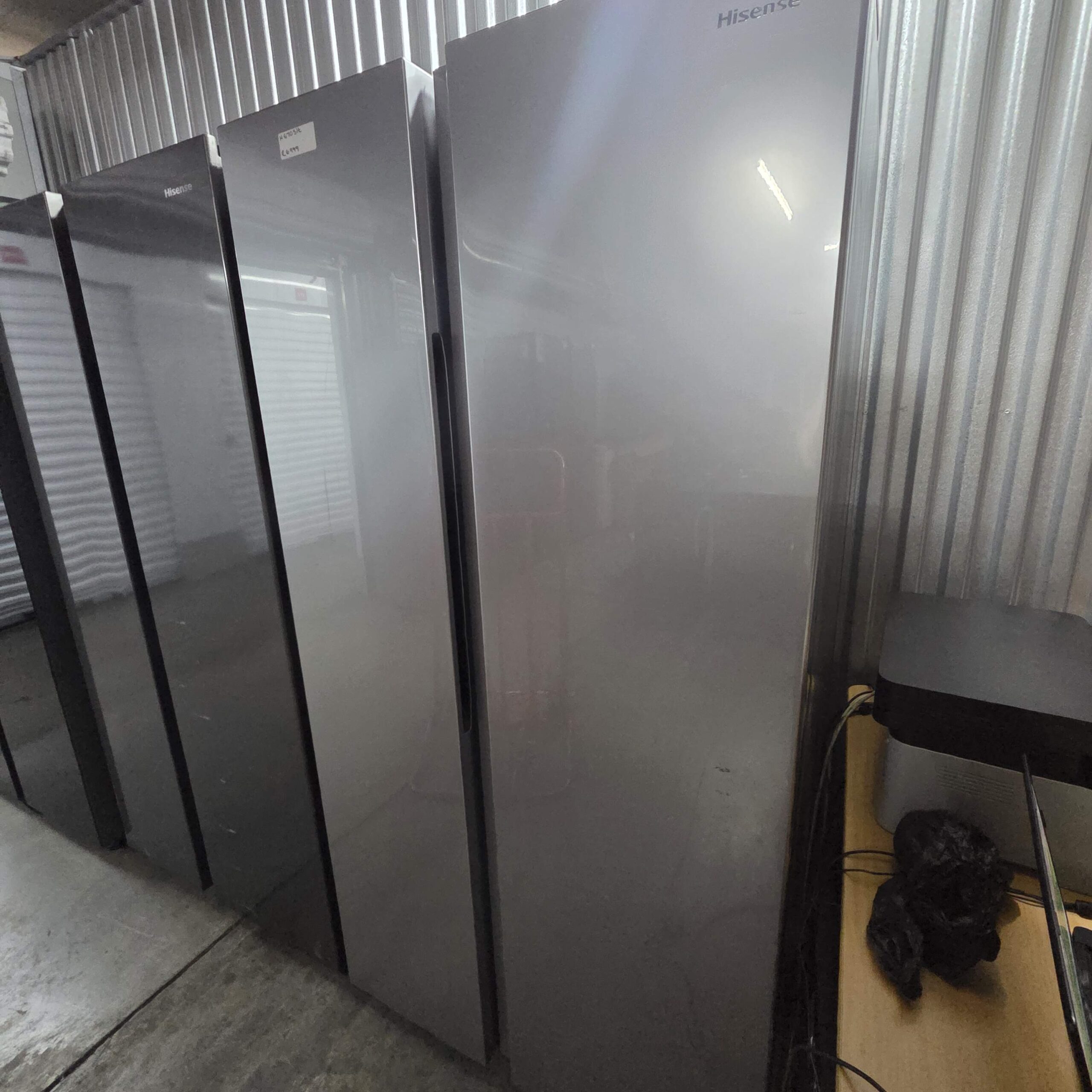 hisense 508l no frost side by side fridge freezer - titanium inox